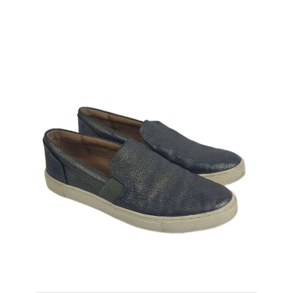 Frye Ivy  Shoes Gray‎ Leather Slip On Casual Comfort Women's Shoes.